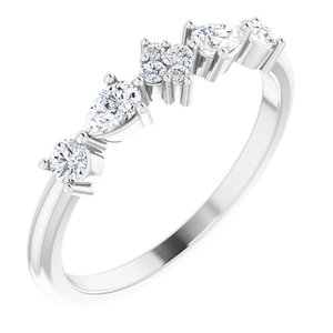 14K White 1/3 CTW Natural Diamond Stackable Ring